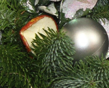 Silver Baubles and Dried Fruit Christmas Wreath