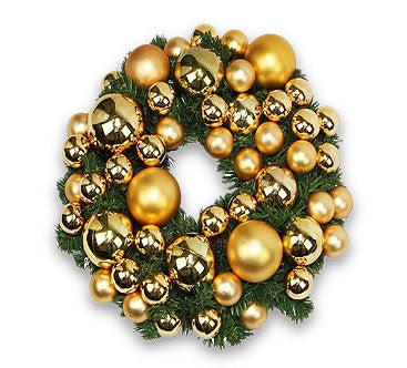 Golden Baubles Christmas Wreath