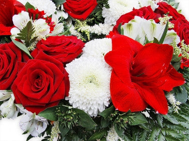 Roses and Chrysanthemum Funeral Posy