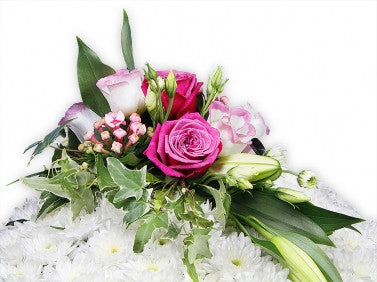 Pink, Purple and White Funeral Posy