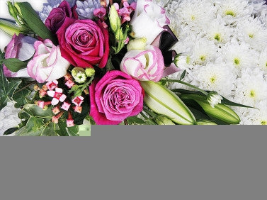 Pink, Purple and White Funeral Posy