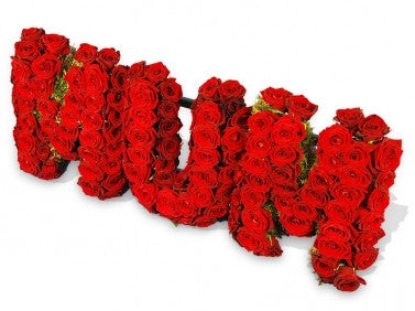 grand prix luxury red roses funeral letters