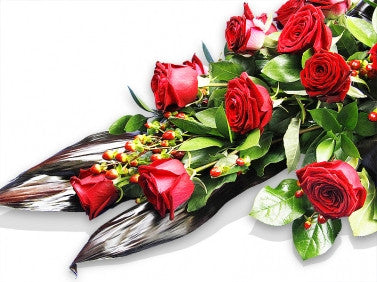 Luxury Red Rose Funeral Casket Spray