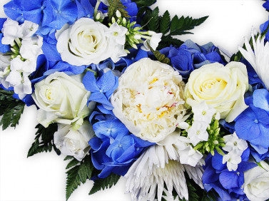 White and Blue Flowers Wreath