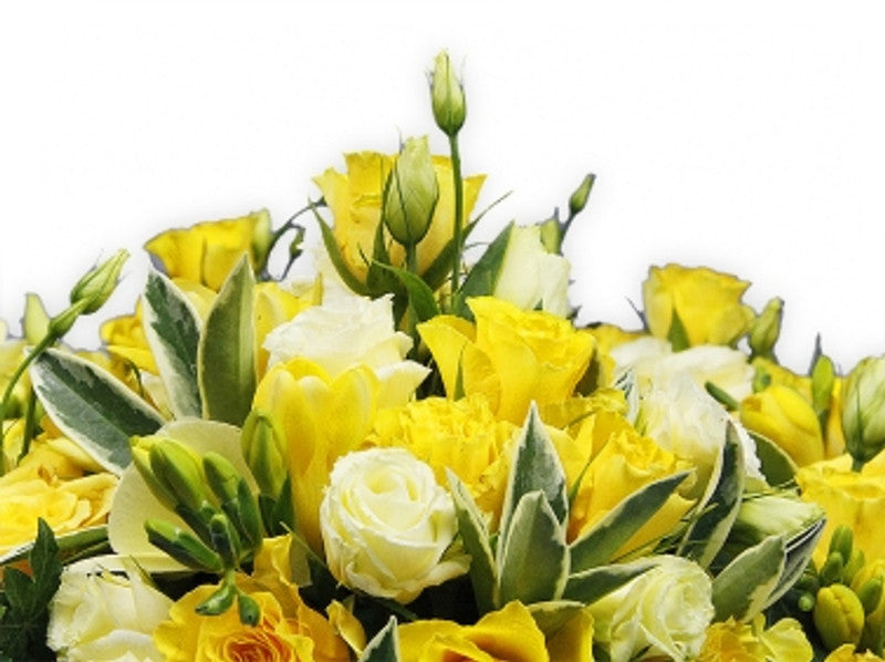 Yellow and White Funeral Wreath