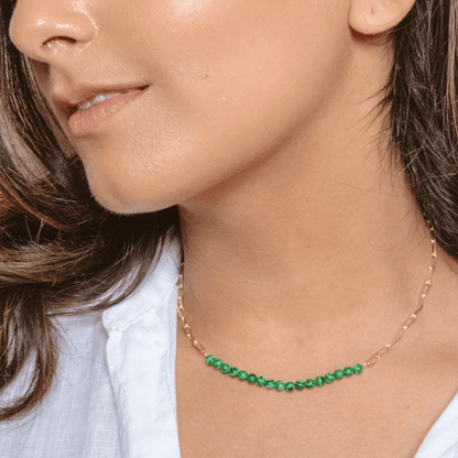 Atlanta Malachite Choker - Gold