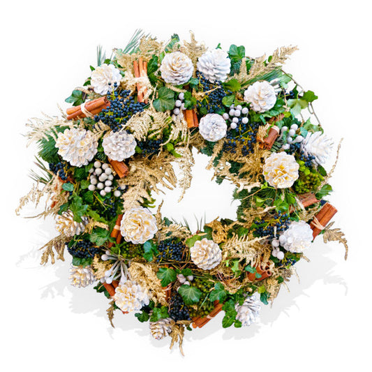 Silver and gold Christmas wreath