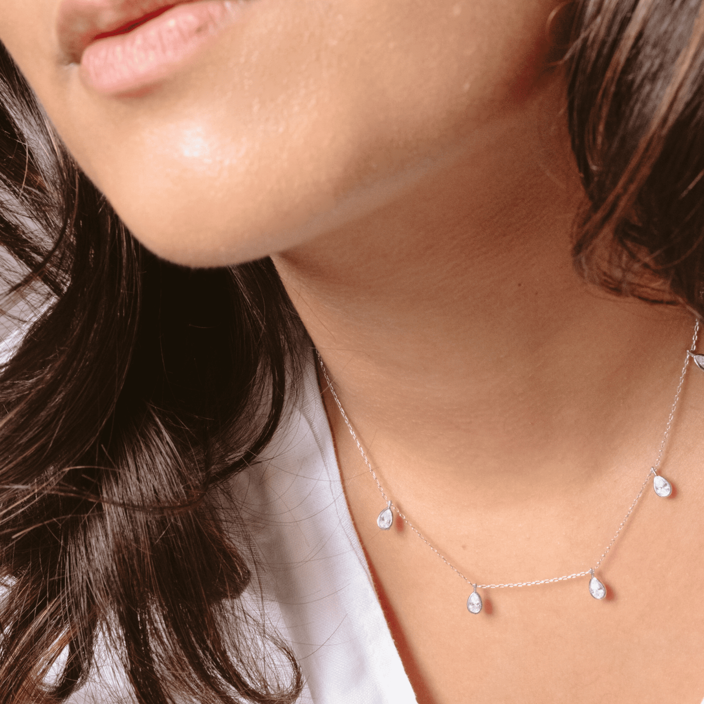 Madrid Droplet Necklace - Silver