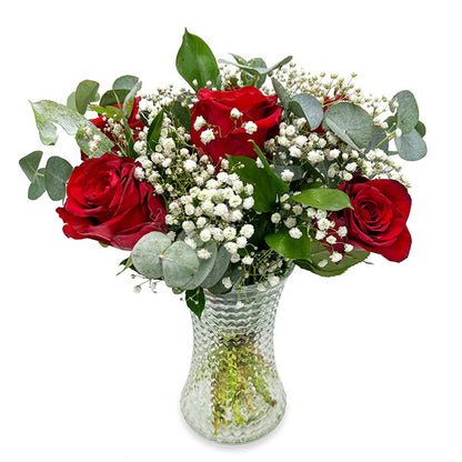 Red Rose & Gypsophila Bouquet