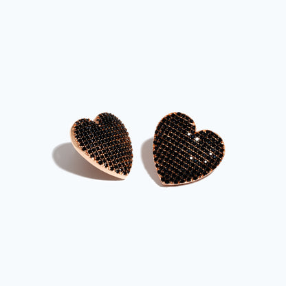 Salvador Heart Earrings - Black