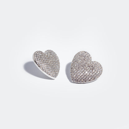 Salvador Heart Earrings - Silver