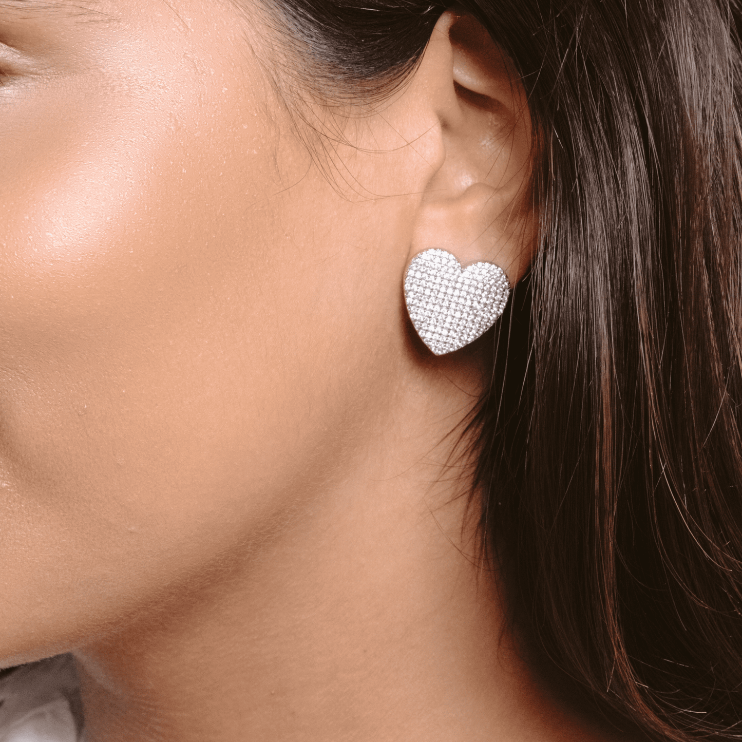 Salvador Heart Earrings - Silver