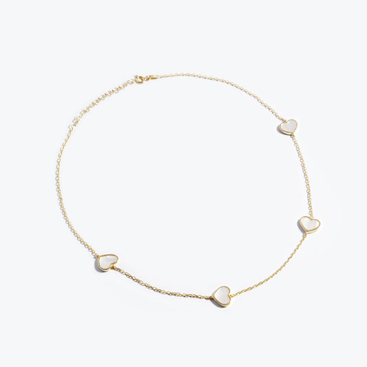 Seoul Heart Necklace - Pearl