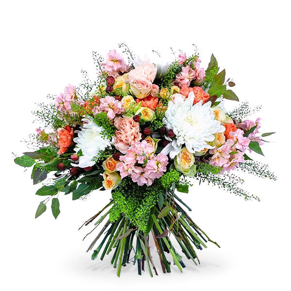 Spring flower bouquet with lilies