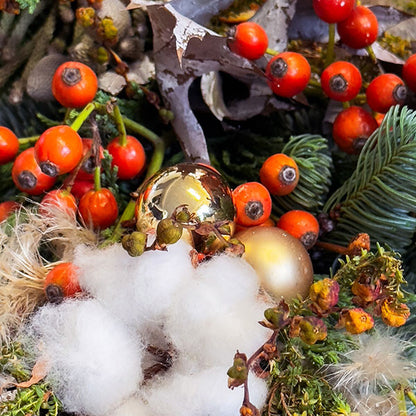 Orange and Silver festive Wreath