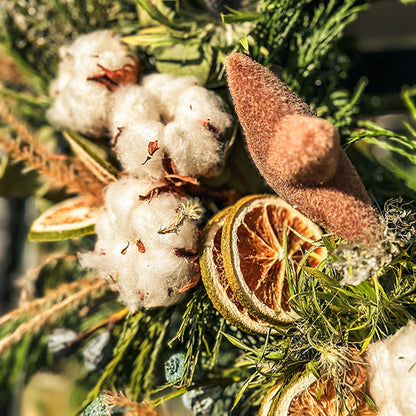 Cotton and Lime Christmas Wreath