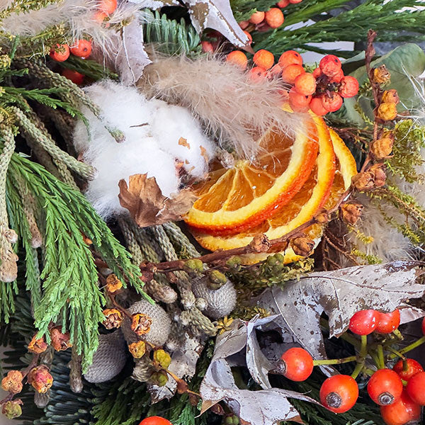 Orange and Silver festive Wreath