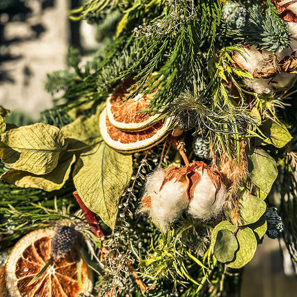 Cotton and Lime Christmas Wreath