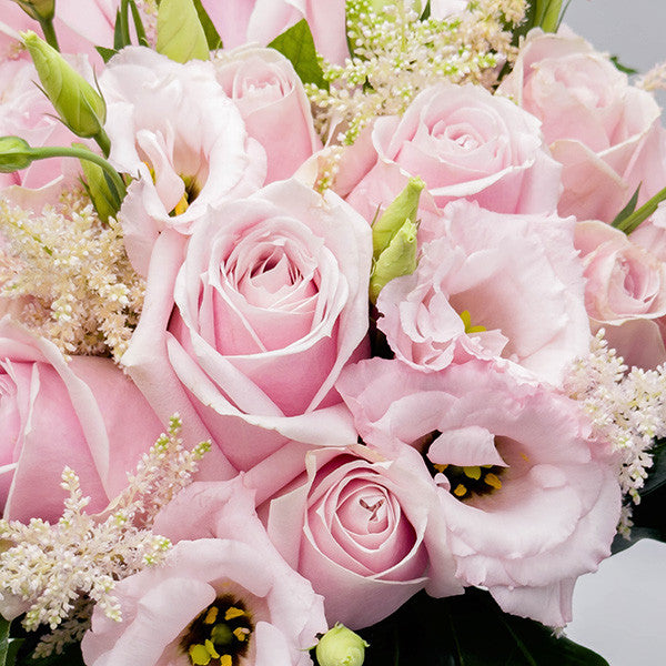 Pink Roses and Lisianthus Bridal Bouquet