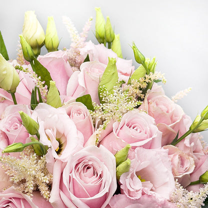 Pink Roses and Lisianthus Bridal Bouquet