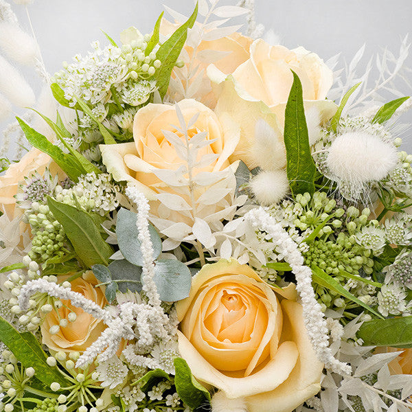 Red and top Cream Bridal Bouquet