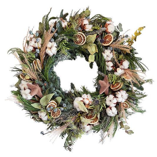 Cotton and Lime Christmas Wreath - Special Offer