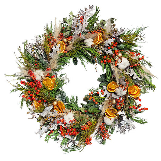 Orange and Silver festive Wreath