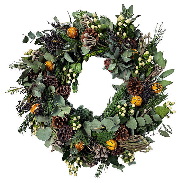 Eucalyptus and Pinecones Christmas Wreath