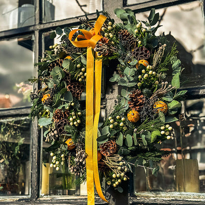 Eucalyptus and Pinecones Christmas Wreath