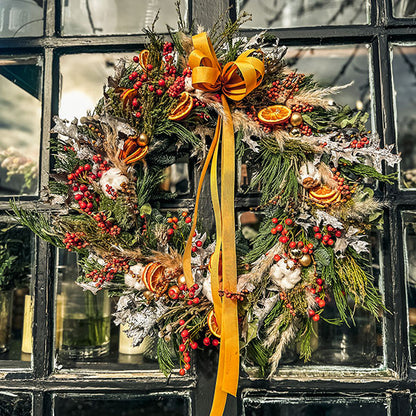 Orange and Silver festive Wreath