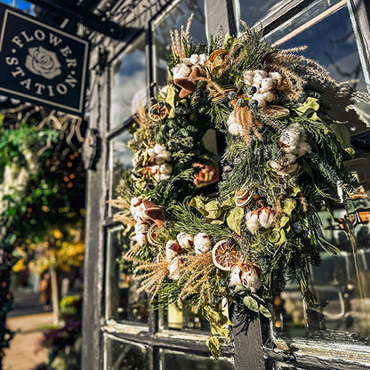 Cotton and Lime Christmas Wreath