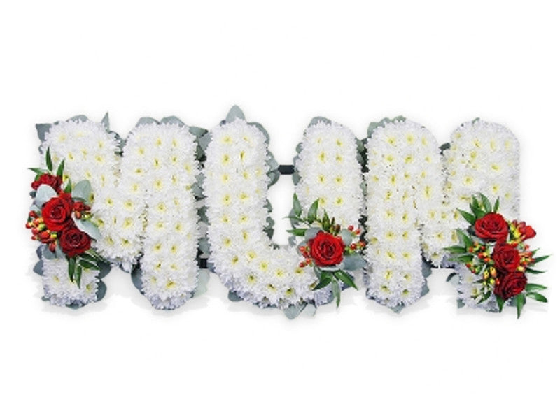 MUM White Floral Letters