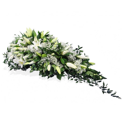 Single Ended White Lilies Funeral Spray