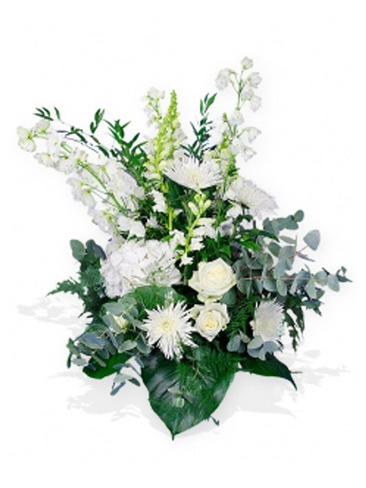 White Elegance Flower Basket