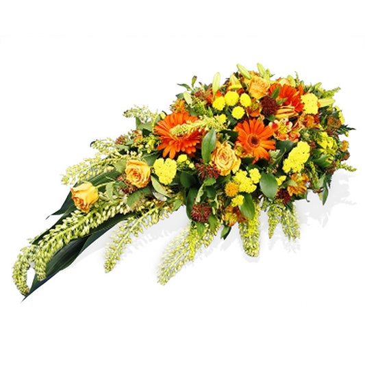 Single Ended Orange Flowers  Funeral Spray