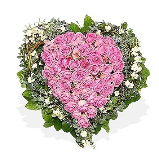 Pink Roses Heart Tribute