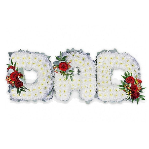 DAD White Floral Letters