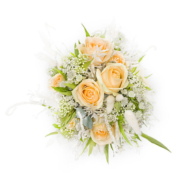 Elegant Peach and Cream Bridal Bouquet